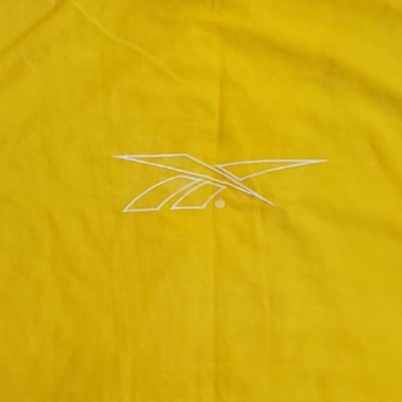 Vintage REEBOK Cropped Zip up Windbreaker Jacket Yellow - Picture 3 of 6